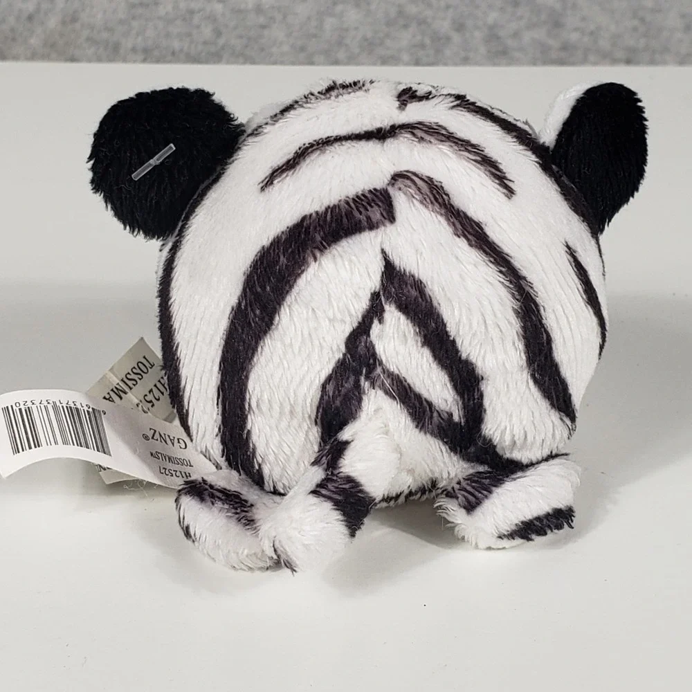 Ganz Tossimals White Black‎ Striped Tiger Plush 3in Mini Stuffed Animal H12527